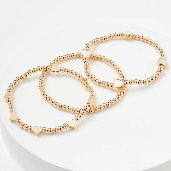 LOFT Jewelry - NWT Loft Mother Of Pearl Heart Stretch Bracelet